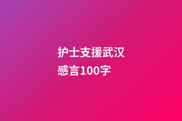 护士支援武汉感言100字