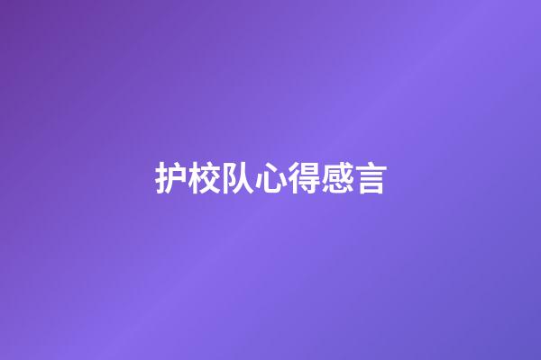 护校队心得感言