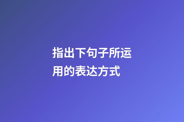 指出下句子所运用的表达方式