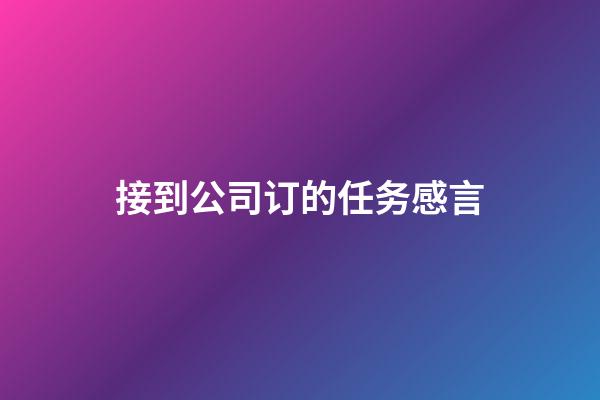 接到公司订的任务感言