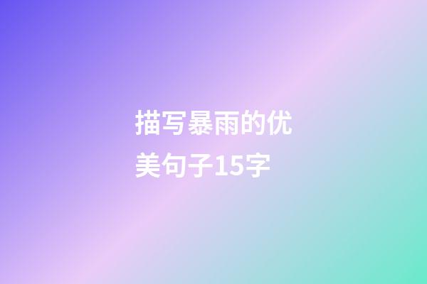 描写暴雨的优美句子15字