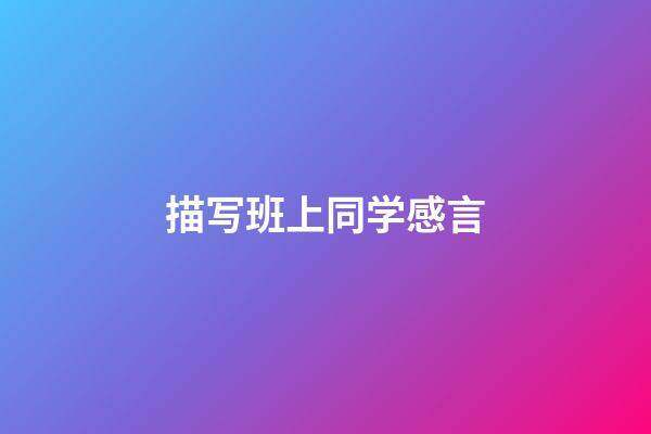 描写班上同学感言