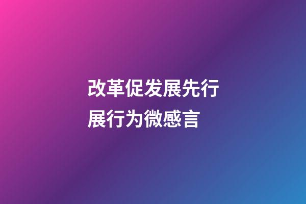 改革促发展先行展行为微感言