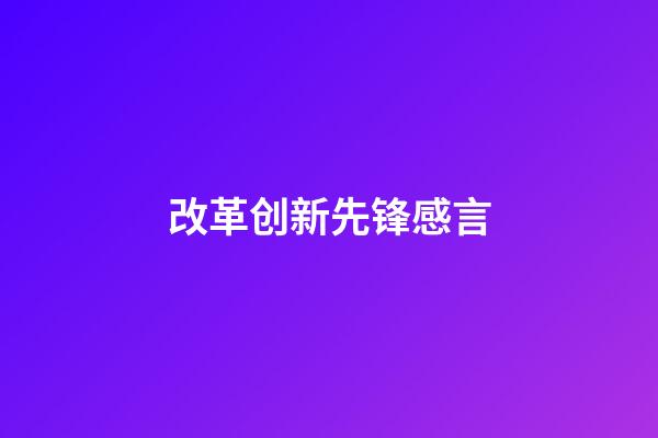 改革创新先锋感言