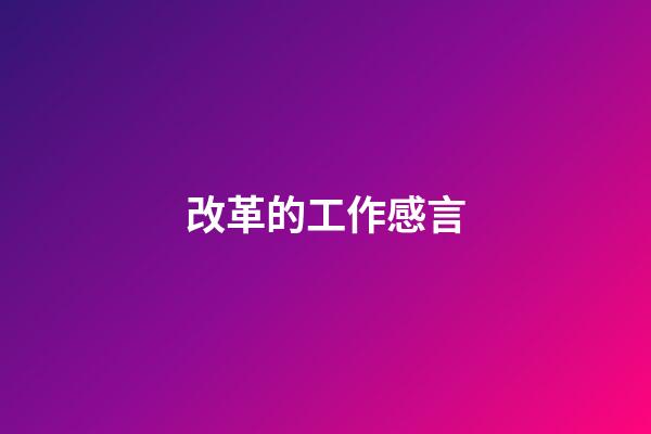 改革的工作感言