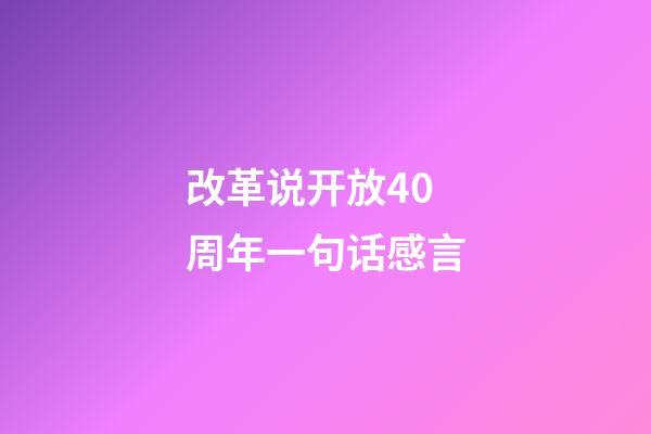 改革说开放40周年一句话感言