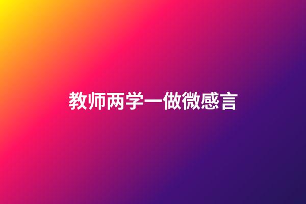 教师两学一做微感言