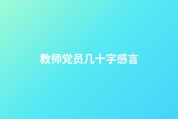 教师党员几十字感言