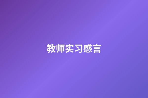 教师实习感言