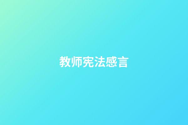 教师宪法感言