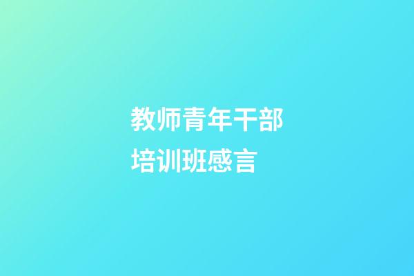 教师青年干部培训班感言