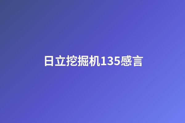 日立挖掘机135感言