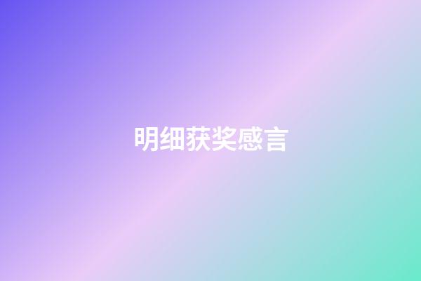 明细获奖感言