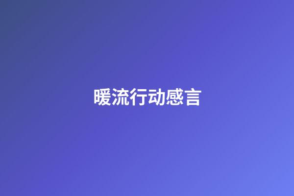 暖流行动感言