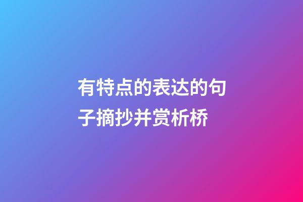 有特点的表达的句子摘抄并赏析桥