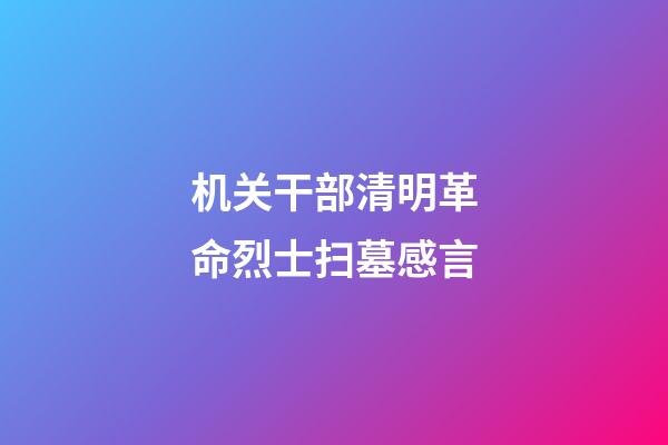 机关干部清明革命烈士扫墓感言