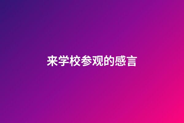 来学校参观的感言