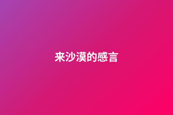 来沙漠的感言