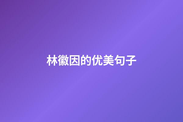 林徽因的优美句子