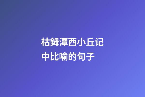 枯鉧潭西小丘记中比喻的句子