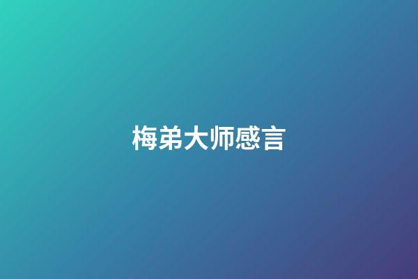 梅弟大师感言