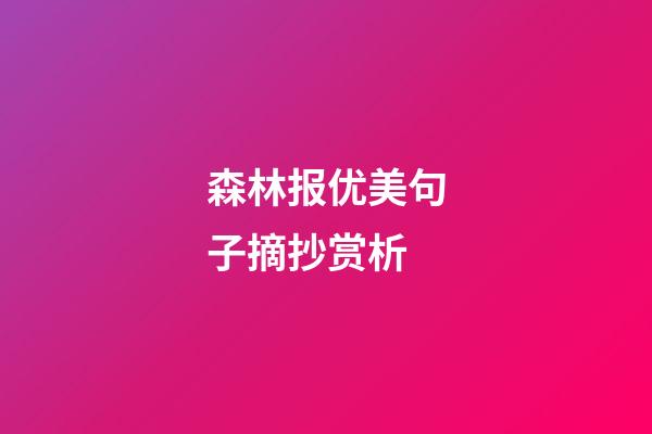 森林报优美句子摘抄赏析