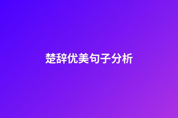 楚辞优美句子分析