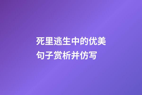 死里逃生中的优美句子赏析并仿写