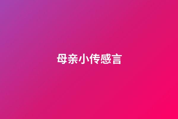 母亲小传感言