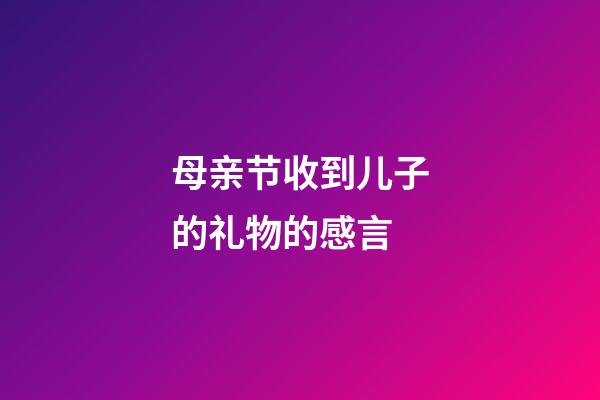 母亲节收到儿子的礼物的感言