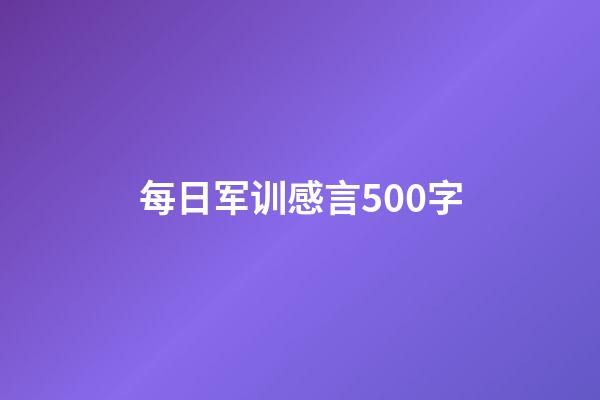 每日军训感言500字