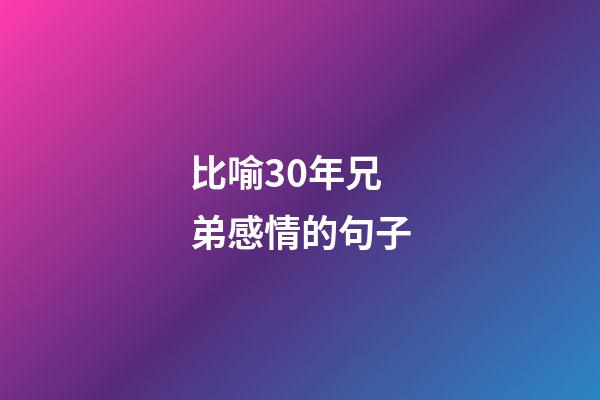 比喻30年兄弟感情的句子