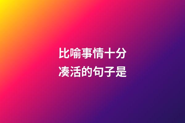 比喻事情十分凑活的句子是