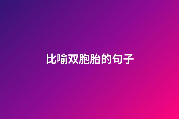 比喻双胞胎的句子