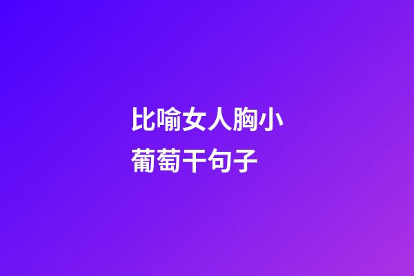 比喻女人胸小葡萄干句子