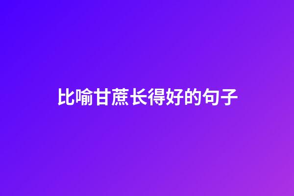 比喻甘蔗长得好的句子