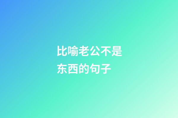 比喻老公不是东西的句子