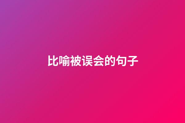 比喻被误会的句子