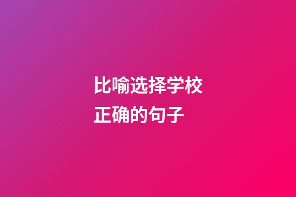 比喻选择学校正确的句子