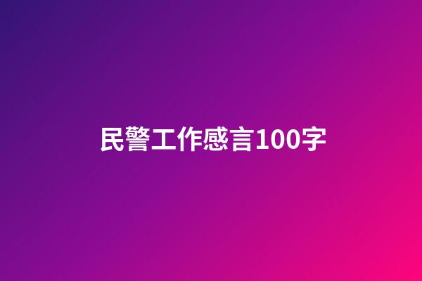 民警工作感言100字