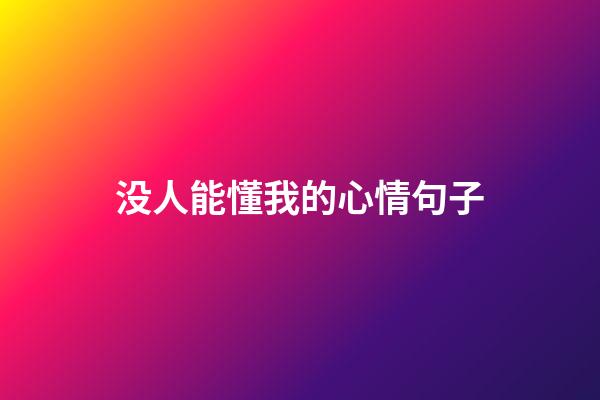 没人能懂我的心情句子