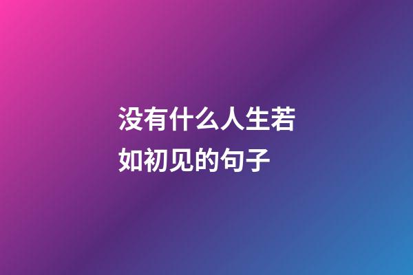 没有什么人生若如初见的句子