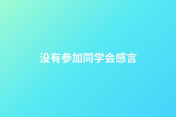 没有参加同学会感言