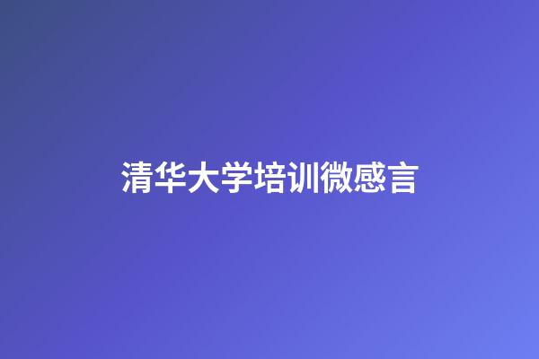 清华大学培训微感言