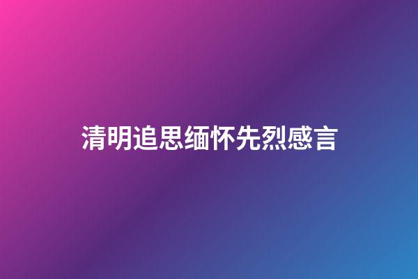 清明追思缅怀先烈感言