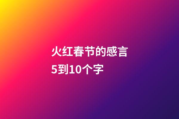 火红春节的感言5到10个字