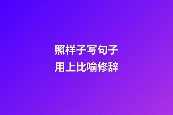 照样子写句子用上比喻修辞