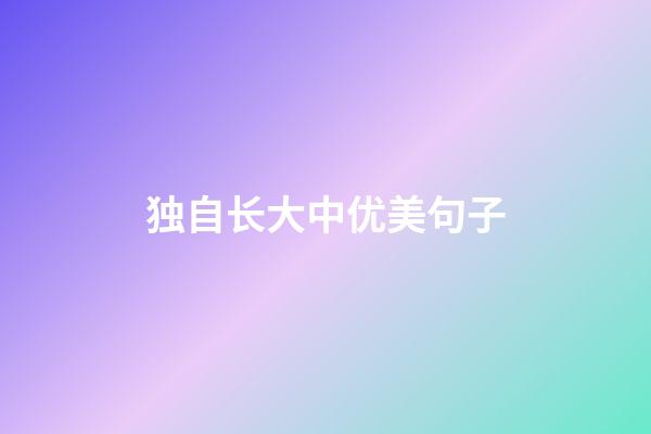 独自长大中优美句子