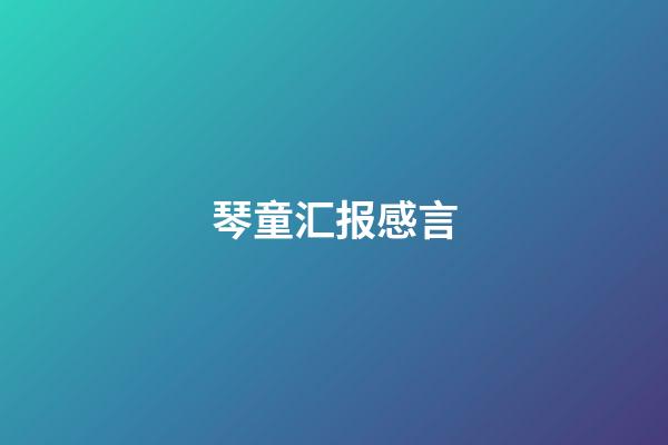 琴童汇报感言