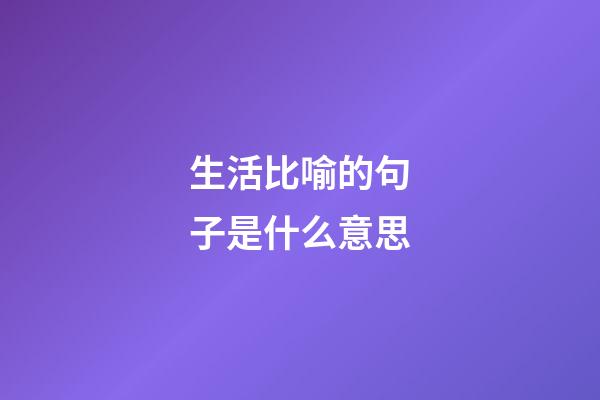 生活比喻的句子是什么意思